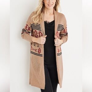Maurices Geo Duster Fringe Cardigan